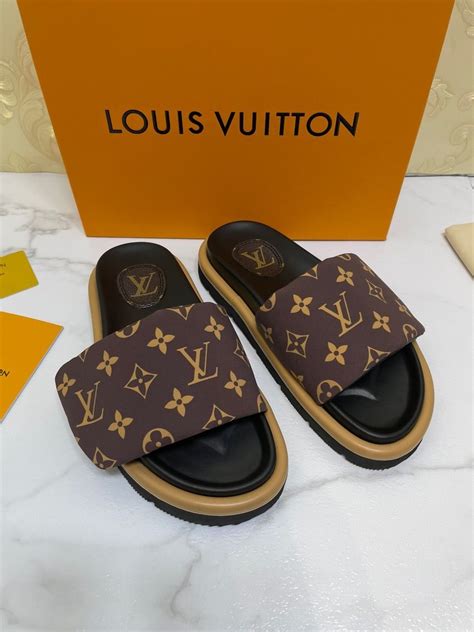 louis vuitton blue slippers|Louis Vuitton slippers for sale.